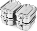 4 PCS Stainless Steel Bento Box 550ml, Metal Lunch Box Food Containers, Steel Lunch Container for Home, Work, Camping