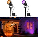 L LOHAS LED Halloween Orange and Purple Spotlights Outdoor, Auto On/Off 5W 120V Landscape Lighting for for House, Holiday, Trees, Decoration, 450LM IP66 Waterproof, UL Listed, 2 Pack