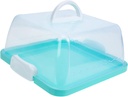 PRETYZOOM Portable Transparent Cake Carrier with Lid and Handle Thickened Plastic Storage Box for Birthday Cakes Reusable Food Storage Holder for Outdoor Events and Parties