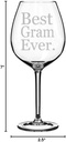 Wine Glass Goblet Grandma Grandmother Grammy Best Gram Ever (20 oz Jumbo)