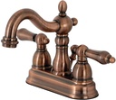 Kingston Brass KB160ALAC Heritage 4 in. Centerset Bathroom Faucet, Antique Copper