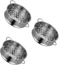 3pcs Stainless Steel Food Steamer Basket Steaming Rack for Buns Multi-purpose Kitchen Utensil Kitchen Gadget Easy to Clean for Vegetables Seafood and More