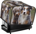 4 Slice Toaster Cover with Two Pockets for Storing knife Super Soft Appliance Cover Australian shepherd Dust Cover for Kitchen Small Oven Cover Kitchen Bread Machine Protector Cover