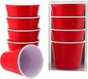 Red Cup Living 5Oz Tumbler Cups, Reusable Plastic Drinking Glasses Set of 4, Unbreakable Everyday Kitchen Cups, Travel Coffee Tumbler for Hot & Cold Drinks, Gifts for Men & Women