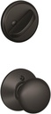 Schlage F59 PLY 622 Plymouth Interior Knob with Deadbolt, Matte Black (Interior Half Only)