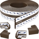 Roving Cove PreFit (Classic) Furniture Edge Corner Protector (Standard 15ft Edge 4 Corners), Baby Proofing Bumper Guards, Coffee Brown, Pre-Taped, for Straight Smooth Surfaces