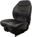 Milsco CR100 Black Vinyl Mechanical Suspension Driver Seat for Lawn Mowers with 11.25" x 11" Mounting Pattern