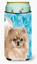 Caroline's Treasures BB9460TBC Pomeranian Winter Tall Boy Hugger Can Cooler Sleeve Hugger Machine Washable Drink Sleeve Hugger Collapsible Insulator Beverage Insulated Holder