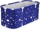 Extra Large Foldable Bathtub for Adults, Freestanding Portable Soaking Tub with Sturdy Plastic Frame, Collapsible Family SPA Tub for Shower, Ice Bath, Indoor Outdoor Use 1 Set