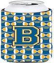 Caroline's Treasures Letter B Football Blue and Gold Tall Boy Koozie Hugger, Multicolor