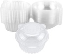 Hewnda 50 Pack Plastic Single Individual Cupcake Muffin Dome Holders Cases Boxes Cups Pods,Great for parties or cake,muffin sales