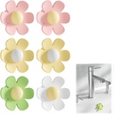 6 PCS Sink Basin Trim Overflow Covers –Silicone Sink Spillover Cap Cute Flower Design, Overflow Drain Cover for Home Kitchen Bathroom