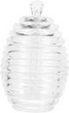 Zerodeko Transparent Honey Dispenser with Dipper Food Storage Jar for Syrup Kitchen Use Plastic for Honey Lovers and Home Organization