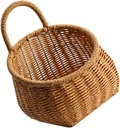 Lightweight Woven Hanging Basket for Kitchen Wall Multi Use Vegetable and Fruit Storage Space Saving Decorative Organizer for Home Balcony Imitation Rattan Design