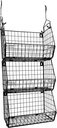3 Tier Hanging Foldable Wire Baskets Closet Organizer Clothes Shelves Countertop Caddy Bin Wall Mount Shelf Wire Storage Basket Bins for Clothing Handbags Snacks Drinks Fruits