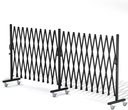 Expandable Barricade, Accordion Garden Yard Outdoor Indoor Portable Folding Security Dog Fence Gates Wall Mount, 200" Adjustable Metal Safety Barrier Gate with Casters, Black