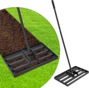 Lawn Leveling Rake,Steel Leveling Rake for Soil,Yard Dirt Leveling Rakes for Grass,Lawn Leveling Tool with Adjustable Handle (Black Metal 17”x10”)