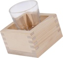 VICASKY Japanese Glass Sake Cup with Wooden Box Heat Resistant Saki Cups for Hot and Cold Drinks Stylish Japanese Sake Serving Mugs for Home Bars Sushi Restaurants