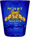R and R Imports North Carolina A&T State Aggies Full Color 2 oz Shot Glass Blue Officially Licensed Collegiate Product 2-Pack
