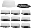 iplusmile 10pcs Reusable Round Cake Boxes with Lids Plastic Birthday Cake Holders Food Safe Transparent Containers for Bakery Cupcakes Desserts Portable and Storage