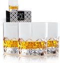 Whiskey Glasses Set of 4 Old Fashioned Tumblers, Bar Glasses 10 Oz Rocks Barware For Drinking Scotch Whisky, Cocktail Rum, Cognac, Vodka Liquor, Bourbon, Unique Gifts for Men