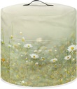 Insulated Pressure Cooker Appliance Cover, Also Fit for Rice Cooker, Air Fryer and Crock Pot, 8 Quart Dust Cover with Pocket for Kitchenware and Recipes, Washable, Daisy Floral Green