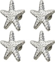 Mizhang Starfish Knobs 4 Pcs Marine Style Beach Seaside Starfish Knobs Hardware Accessories Home Furniture Decorative Kitchen Cabinet Drawer Dresser Cupboard Wardrobe Closet Door Pull Handle (Silver)