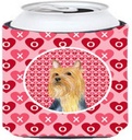 Caroline's Treasures LH9136CC Silky Terrier Hearts Love and Valentine's Day Portrait Can or Bottle Hugger Cooler Washable Drink Sleeve Collapsible Beverage Insulated Holder, Can Hugger, Multicolor