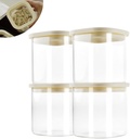 4pcs 25oz Square Pantry Glass Jars with Clear Airtight Lids Kitchen Canisters Sets for Flour, Sugar Refrigerator Safe, Patent Approved