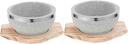 2pcs Stone Bowl Korean Dolsot with Tray Korean Soup Food Cooking Bowl Dolsot Hot Pot Bibimbap Makgeolli Wood Cooking Utensils with Ramen