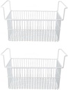 Sonew 2Pcs Freezer Organizer Bins, Large Capacity Strong Bearing Freezer Wire Baskets with Handle Chest Freezer Organizer for Kitchen Closet Countertops (49.5 X 29 X 27cm / 19.5 X 11.4