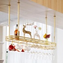 Upside Down Wine Rack,Hanging Industrial Round Wine Rack with Boom,with Glass Holder,Ceiling Wine Rack for Wine Cellar and Wine Bar,Wine Storage Rack(Size:120 * 25 * 5cm)