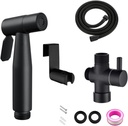 Muslim Shower Black Handheld Bidet Sprayer for Toilet with Explosion Proof Bidet Hose Adjustable Water Pressure-Jet Spray Soft Spray Great for Feminine Wash, Pet and Bathroom Cleaning(C,Black)