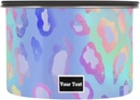 ALAZA Cheetah Print Leopard Rainbow Gradient Airtight Coffee Bean Canister Customed 17oz Food Storage Containers with Lids For Gournd, Tea, Sugar, Flour, Rice, Cereal, Candy Cookie Jar