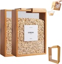Rice Container - Wooden Acrylic Cereal Box, Cereals Storage Containers, Cereals Dispenser, Rices Dispenser Container, Rice Box - Wooden Acrylic Cereal Boxs (2Pcs)