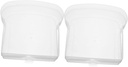 2pcs Portable Sandwich Storage Boxes Transparent Leak Bread Preservation Containers for Organization and Clutter Storage