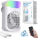 Powerful Cool Mist Humidifier with Fan, 1500ML Large Tank, Wide-Area Humidification, 4 Speeds & 2 Mist Modes, Quiet Personal Air Humidifier with Timer & 7-Color Light for Bedroom, Office, and Home