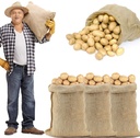 ANPHSIN 4Pcs Breathable Natural Burlap Bags - 19.5"x35" Reusable Thicken Jute Potato Onion Food Storage Sacks with Rope