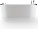 Empava 71-Inch Freestanding Whirlpool Bathtub Oval with 8 Hydromassage Adjustable Water Jets Luxury Acrylic Massage SPA Soaking Bath Tub Double Ended