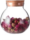 1Pcs 500ml/17oz Clear Glass Bottles with Cork Stopper -Empty Refillable Round Food Flower Tea Candy Seasoning Storage Container Vial Jars