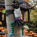 Crashing Witch for Halloween Decorations Outdoor: Hilarious Witch Decor with Adjustable Band for Tree Porch Door