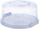 Zerodeko Cake Carrier Round Cake Keeper with Dome Lid 10 Inch Portable Cake Stand Cupcake Holder With Handle Clear Container Box Muffin Pie Keeper Plastic with Cover Blue