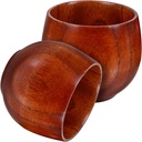 KICHOUSE Japanese Sake Cups 2 Pack Wood Heat-resistant 50ml for Sake Tea Home Bar Decor