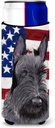USA American Flag with Scottish Terrier Ultra Beverage Insulators for slim cans