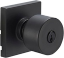 Delaney Hardware Brookhaven Entry Door Knob with Square Trim, Fits Door 1-3/8 to 1-3/4 in. Thick, Matte Black Finish – Reversible, Easy to Install Left/Right-Handed Front Door & Garage Door Lock