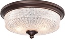 Farmhouse Flush Mount Ceiling Light Fixture with Crystal Sand and Glass Shade for Kitchen Hallway Entryway and Bedroom, 2 Lights Oil Rubbed Bronze Flush Mount Ceiling Light Fixture.