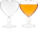 DOITOOL 2PCS Clear Cocktail Glasses Heart- Shaped, Cocktail Wine Glass Set of 2 Unique Champagne Glasses Heart Shape Goblet Cups Glassware for KTV Home Bar Club Restaurant