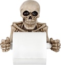 Sumnacon Skull Toilet Paper Holder, Resin Wall Mount Toilet Paper Roll Holder- Evil Skeleton Toilet Paper Holder Dispenser Wall Decoration for Halloween, Gothic, Ghost Festival