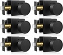 Haidms Black Interior Door Knobs, Zinc-Alloy Heavy Duty Round Matte Black Privacy Door Knobs Interior for Bedroom Modern Bathroom Door Lock Bulk(6 Pack)