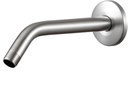OFFO Shower Arm with Flange, 10 in Brushed Nickel Wall Mount Replacement Angle Shower Head Arm Wall-Mounted For Fixed Shower Head & Handheld Showerhead